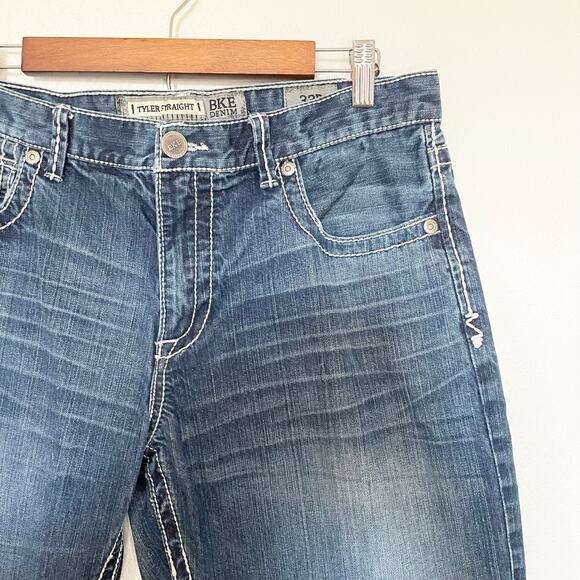 BKE Demin Tyler Straight Thick Stitch Jeans Men's Size 33R - Picture 2 of 15
